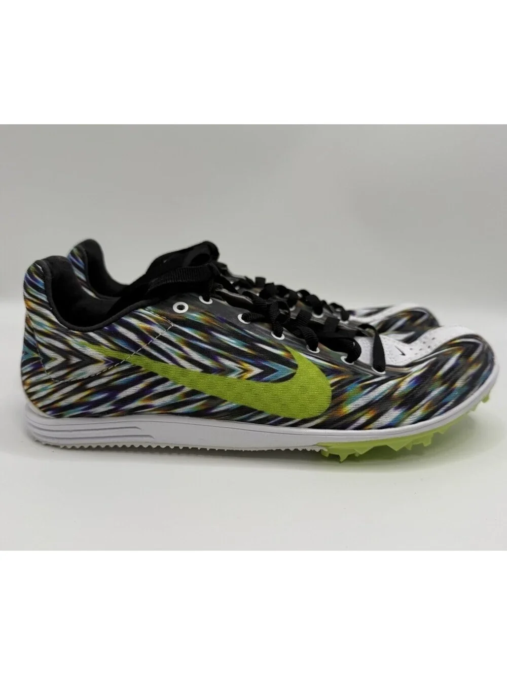 Nike Zoom Rival D 8 Track White Black Volt Women's Size 6.5 - 616309-170